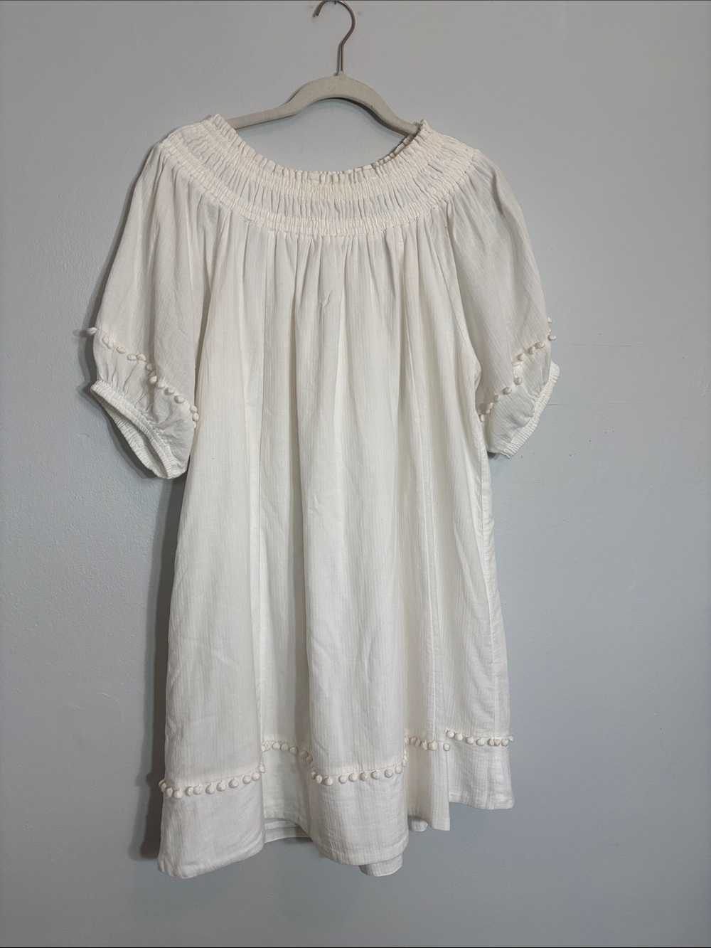 Apiece Apart Off the Shoulder White Mini Dress